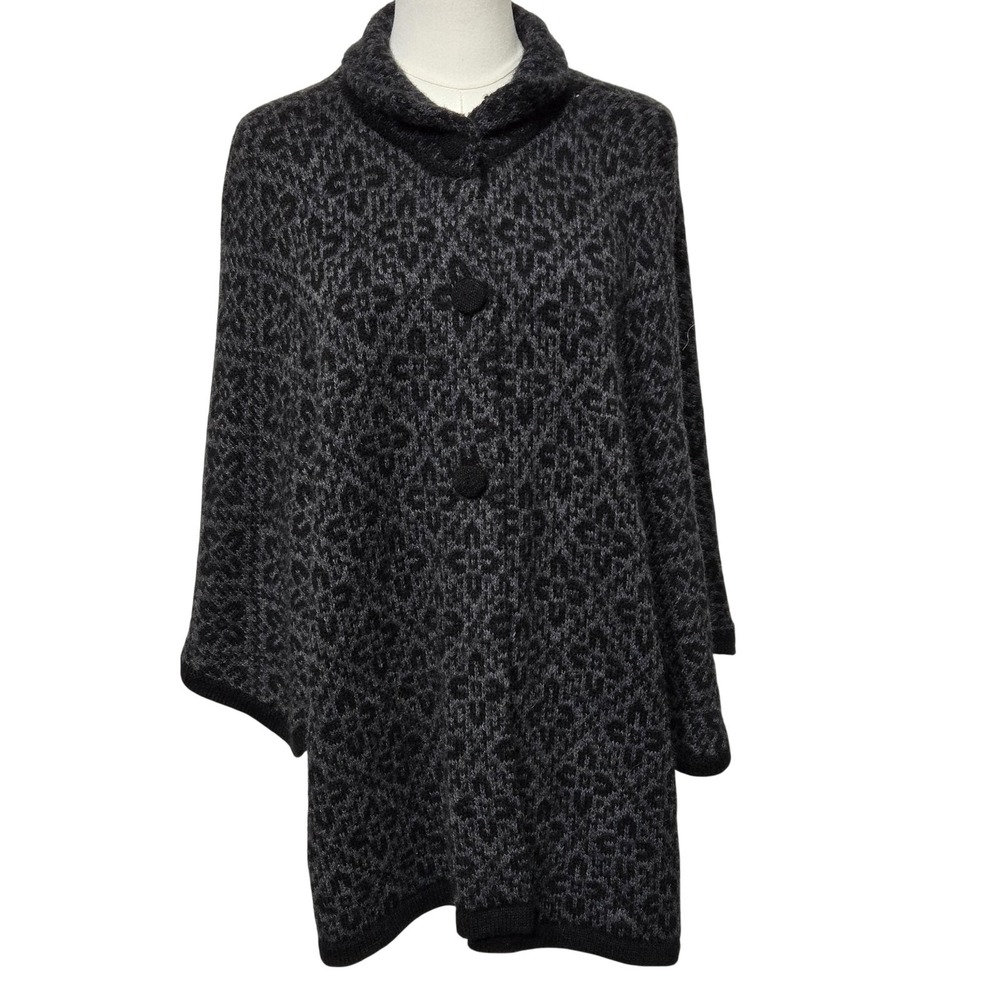 Alpaca Warehouse Cape Sweater Womens One‎ Size Gray Alpaca Oversized Heavyweight